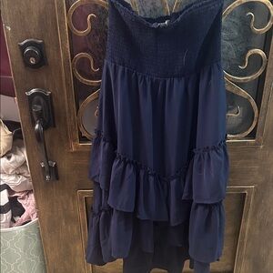 Elegant Navy Strapless Dress